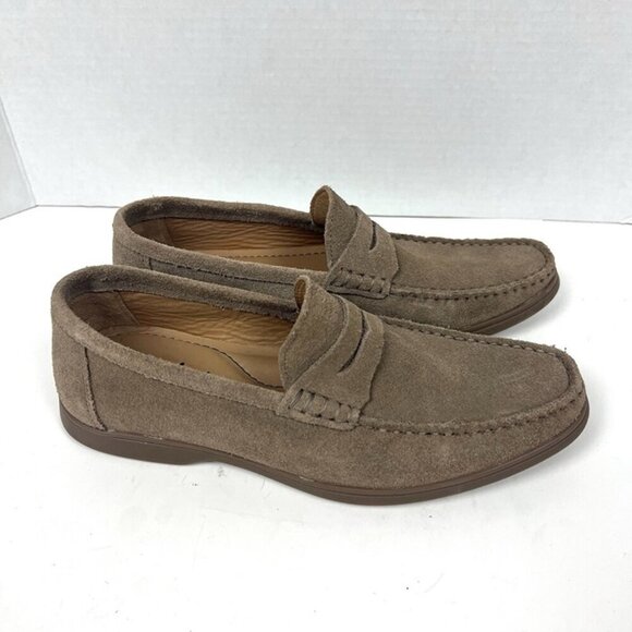 New Flag Ltd Napa Glove Leather Driving Loafers Mens 8 Tan Suede Office Business - Picture 1 of 10